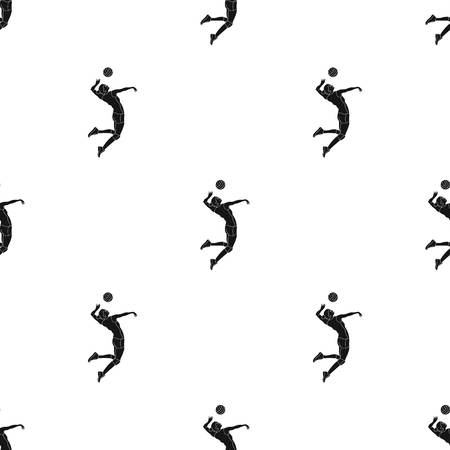 High athlete plays volleyball.The player throws the ball in.のイラスト素材