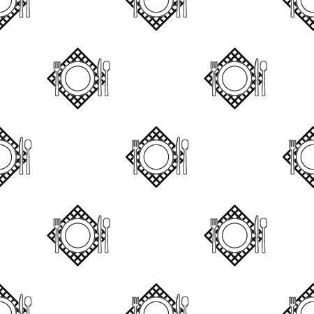 Picnic served table icon in black style isolated on white background. Picnic symbol stock vector illustration.のイラスト素材