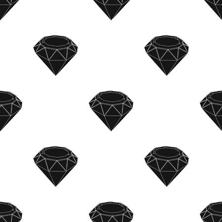Diamond icon in black design isolated on white background. Precious minerals and jeweler symbol stock vector illustration.のイラスト素材