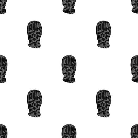 Mask to close the face of the offender from witnesses.Prison single icon in black style vector symbol stock web illustration.のイラスト素材