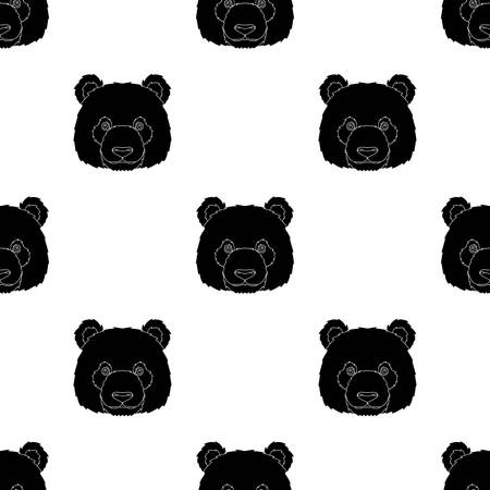 Panda icon in black design isolated on white background. Realistic animals symbol stock vector illustration.のイラスト素材