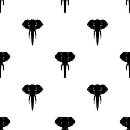 Elephant icon in black design isolated on white background. Realistic animals symbol stock vector illustration.のイラスト素材