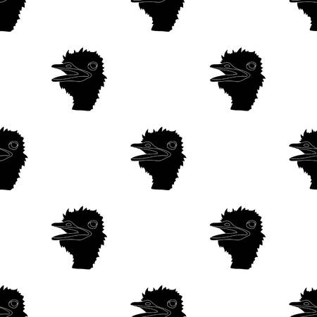 Ostrich icon in black design isolated on white background. Realistic animals symbol stock vector illustration.のイラスト素材