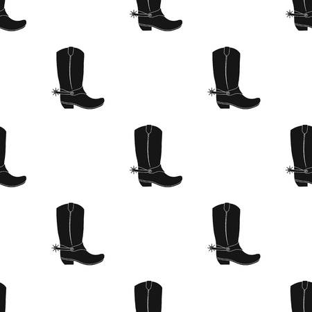 Cowboy boots icon in black design isolated on white background. Rodeo symbol stock vector illustration.のイラスト素材