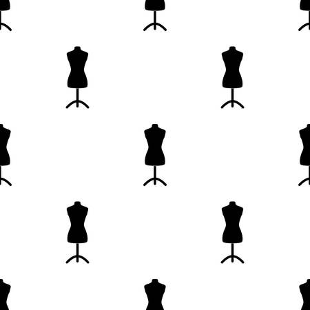 Plastic dummy on the stand.Sewing or tailoring tools kit single icon in black style vector symbol stock web illustration.のイラスト素材
