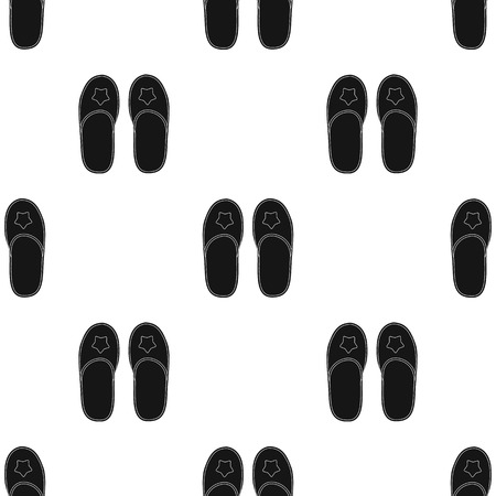 Slippers icon in black design isolated on white background. Sleep and rest symbol stock vector illustration.のイラスト素材