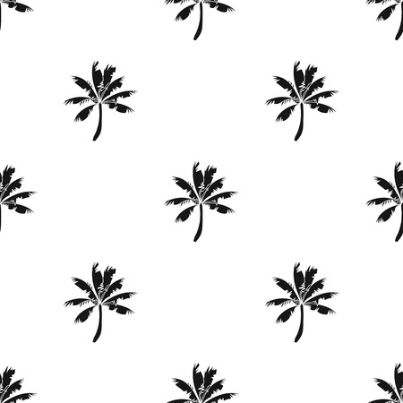 Palm tree icon in black design isolated on white background. Surfing symbol stock vector illustration.のイラスト素材