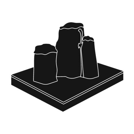 Mountains, rocks and landscape. Relief and mountains single icon in black style isometric vector symbol stock illustration web.のイラスト素材