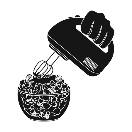 Mixer, single icon in blakck style.Mixer vector symbol stock illustration web.のイラスト素材