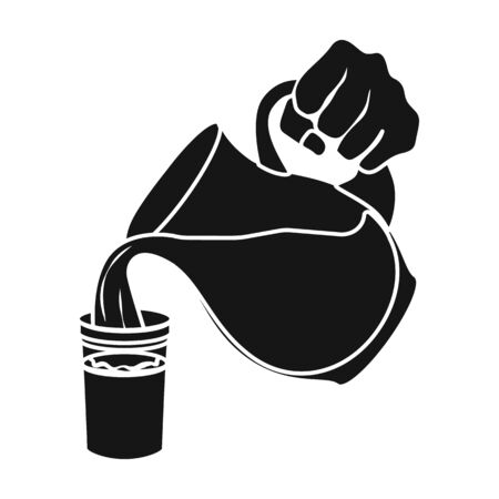 Dairy product in a jug. Food single icon in black style vector symbol stock illustration web.のイラスト素材