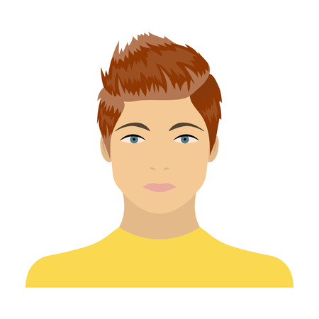 The face of a young guy. Face and appearance single icon in cartoon style vector symbol stock illustration web.のイラスト素材