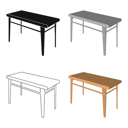 Wooden, dining table. Furniture and interior single icon in cartoon style Isometric vector symbol stock illustration .のイラスト素材