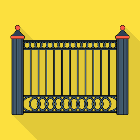 A fence of metal . A different fence single icon in flat style vector symbol stock illustration web.のイラスト素材