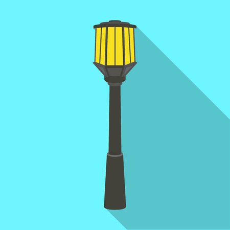 Street lights in retro style. Lamppost single icon in flat style vector symbol stock illustration .のイラスト素材