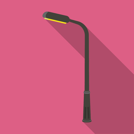A modern street lamp.Lamppost single icon in flat style vector symbol stock illustration .のイラスト素材