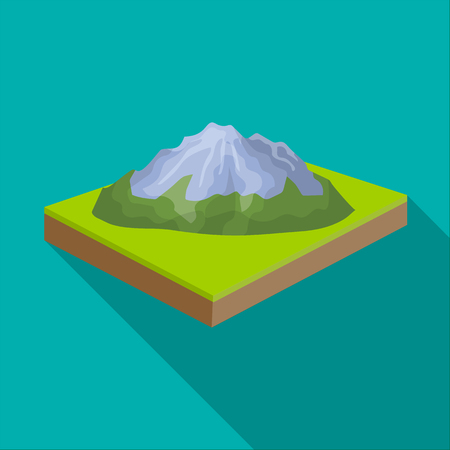 Mountains, rocks and landscape. Relief and mountains single icon in flat style isometric vector symbol stock illustration .のイラスト素材