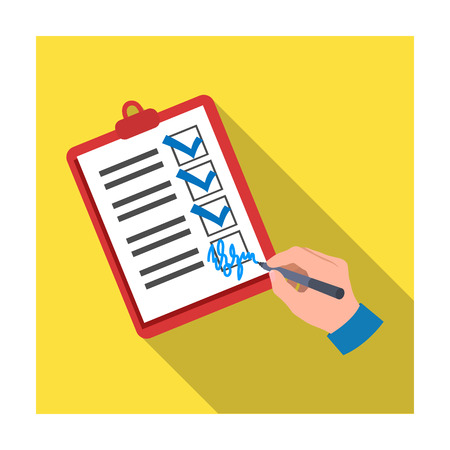 Signature of the delivery document. Logistics and delivery single icon in flat style isometric vector symbol stock illustration .のイラスト素材