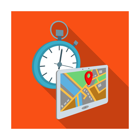 Delivery on time to the destination. Logistics and delivery single icon in flat style isometric vector symbol stock illustration .のイラスト素材