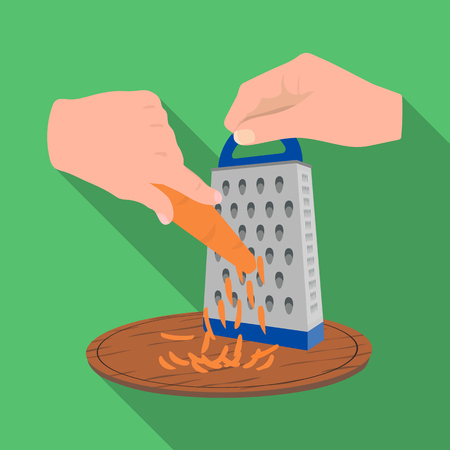 Grater, single icon in flat style.Grater, vector symbol stock illustration .のイラスト素材