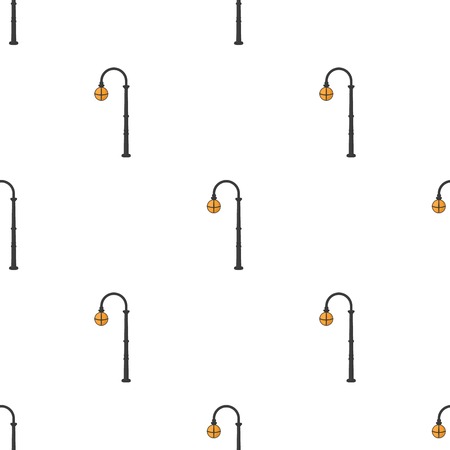 Street lights in retro style. Lamppost single icon in cartoon style vector symbol stock illustration web.のイラスト素材