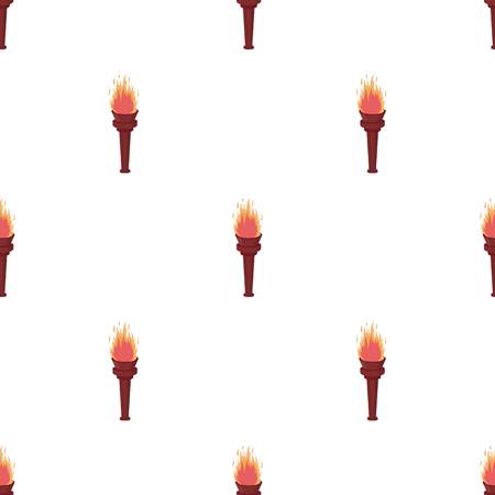 Street lamp in the form of a torch with an open fire.Lamppost single icon in cartoon style vector symbol stock illustration web.のイラスト素材