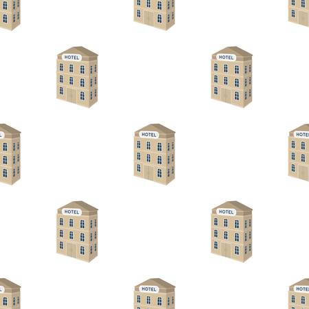 Three-storey hotel. Architectural building of the hotel single icon in cartoon style vector symbol stock illustration web.のイラスト素材