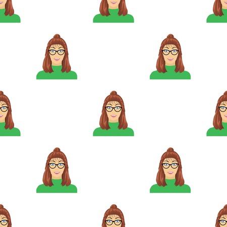 The girls face is wearing glasses. Face and appearance single icon in cartoon style vector symbol stock illustration web.のイラスト素材