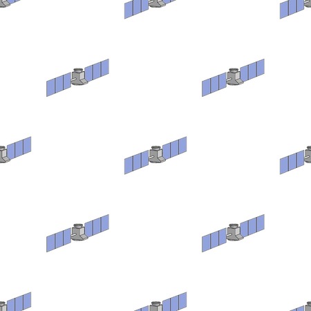 Space station in orbit. Space technology single icon in cartoon style vector symbol stock illustration web.のイラスト素材