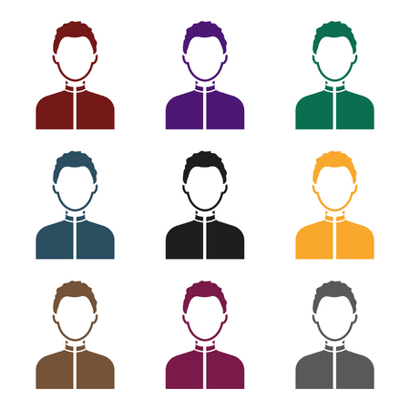 Boy icon in black style isolated on white background. Avatar symbol stock vector illustration.のイラスト素材