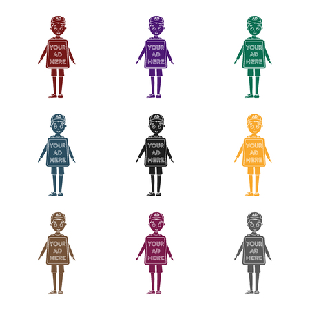 Human billboard icon in black style isolated on white background.のイラスト素材