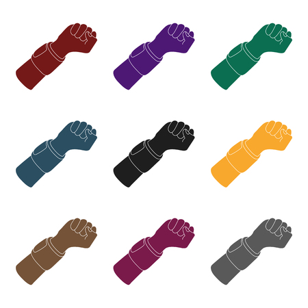 Set of arm with bandage icons.のイラスト素材