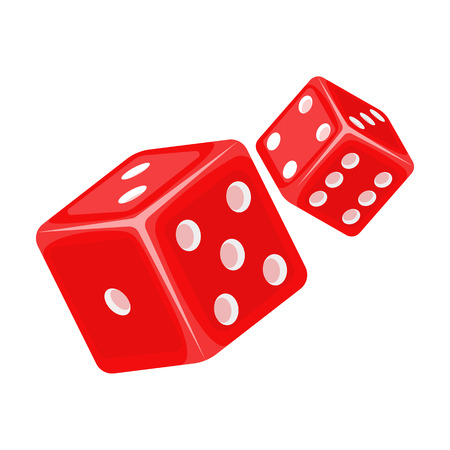 Red dice icon.のイラスト素材