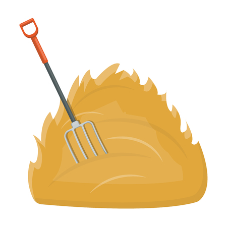 Hay single icon in cartoon styleのイラスト素材