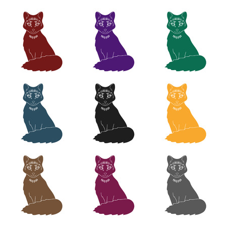Set of different colors of fox icon.のイラスト素材