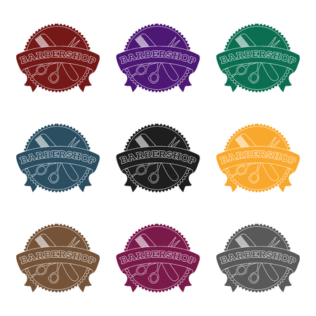 Set of different colors of barber's sign icon.のイラスト素材