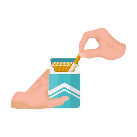 Extraction of the cigarette from the pack icon.のイラスト素材