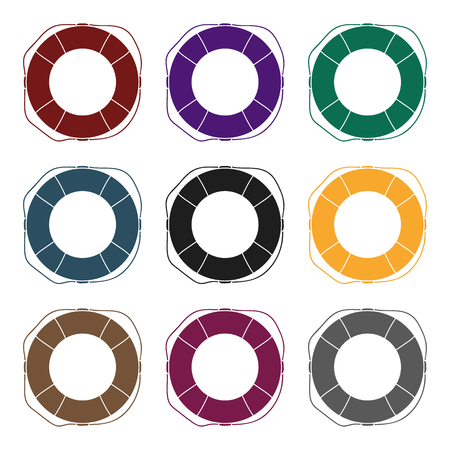 Lifebuoy icon in black design isolated on white background. Surfing symbol stock vector illustration.のイラスト素材