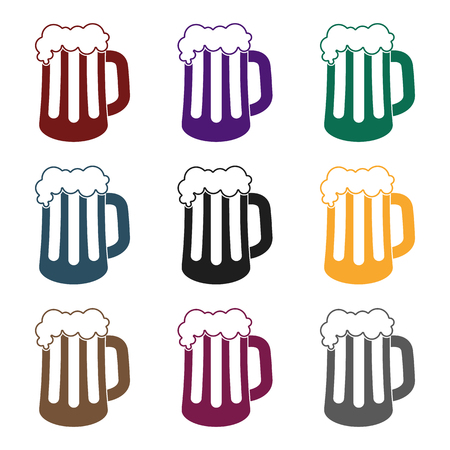 Beer mug icon in black style isolated on white background. Oktoberfest symbol vector illustration.のイラスト素材