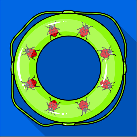Multicolored swimming circle for relaxing. Swimming circle single icon in flat style vector symbol stock illustration .のイラスト素材