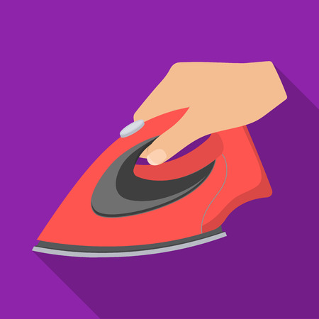 Equipment, iron for ironing sewing. Sewing and equipment single icon in flat style vector symbol stock illustration .のイラスト素材