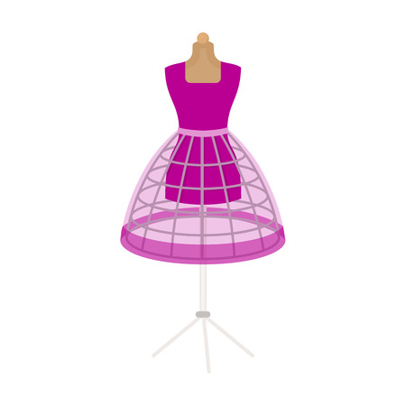 Equipment, mannequin for sewing womens clothing. Sewing and equipment single icon in cartoon style vector symbol stock illustration web.のイラスト素材