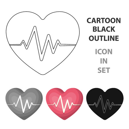 Red heart with pulse.The heart rate of the athlete .Gym And Workout single icon in cartoon style vector symbol stock web illustration.のイラスト素材