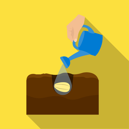 Watering single icon in flat style .Watering, vector symbol stock illustration .のイラスト素材