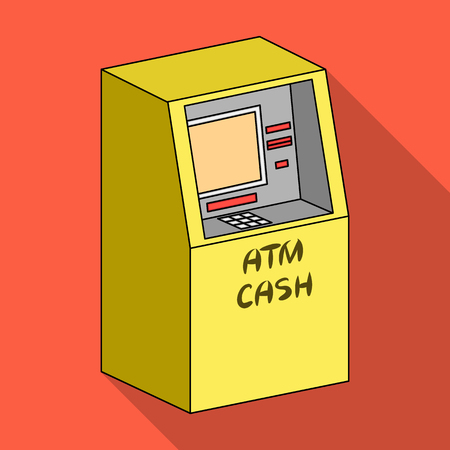 Terminal, ATM for receiving cash. Terminals single icon in flat style isometric vector symbol stock illustration .のイラスト素材