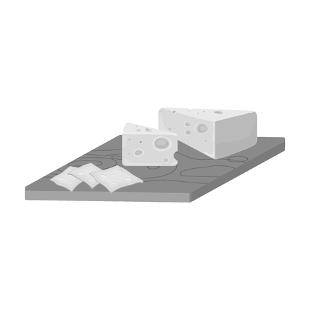 Cheese, single icon in monochrome style.Cheese vector symbol stock illustration .のイラスト素材