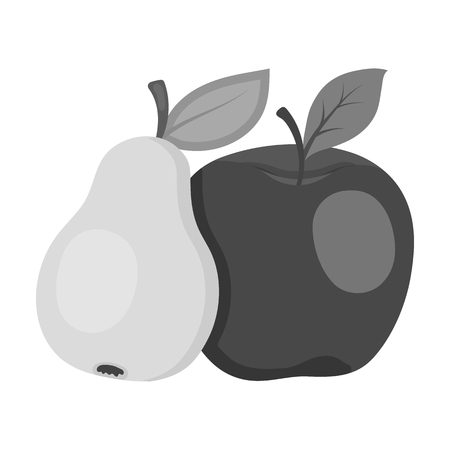 Fruit single icon in monochrome style .Fruit,vector symbol stock illustration web.のイラスト素材