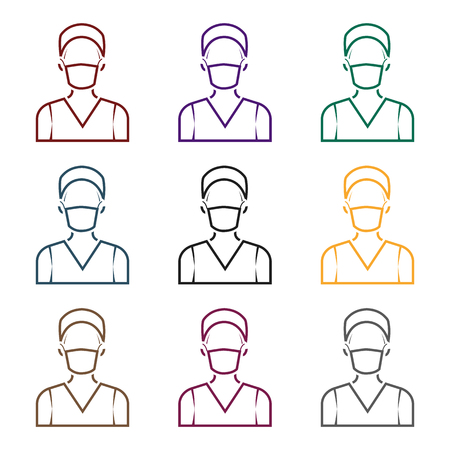Nurse icon in black style isolated on white background. Medicine and hospital symbol vector illustration.のイラスト素材
