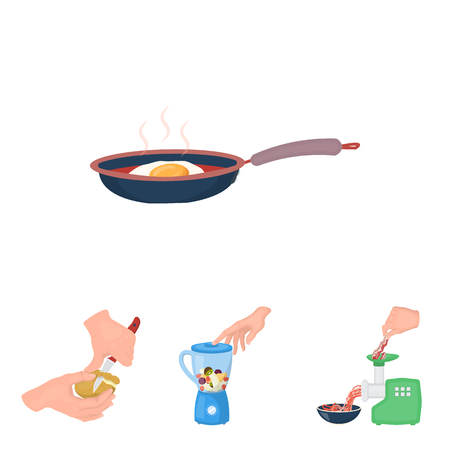equipment, appliances, appliance and other web icon in cartoon style., cook, tutsi. Kitchen, icons in set collection.のイラスト素材