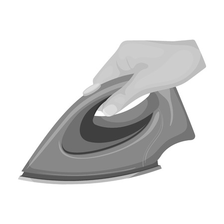 Equipment, iron for ironing sewing. Sewing and equipment single icon in monochrome style vector symbol stock illustration web.のイラスト素材