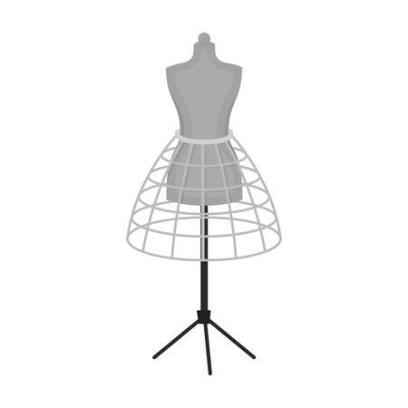 Equipment, mannequin for sewing women's clothing. Sewing and equipment single icon in monochrome style vector symbol stock illustration .のイラスト素材